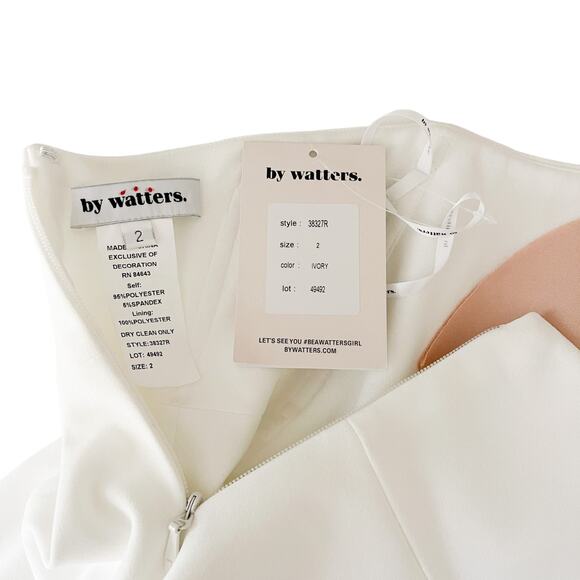 Watters Strapless Ballad Crepe Mini Dress White - Picture 8 of 10